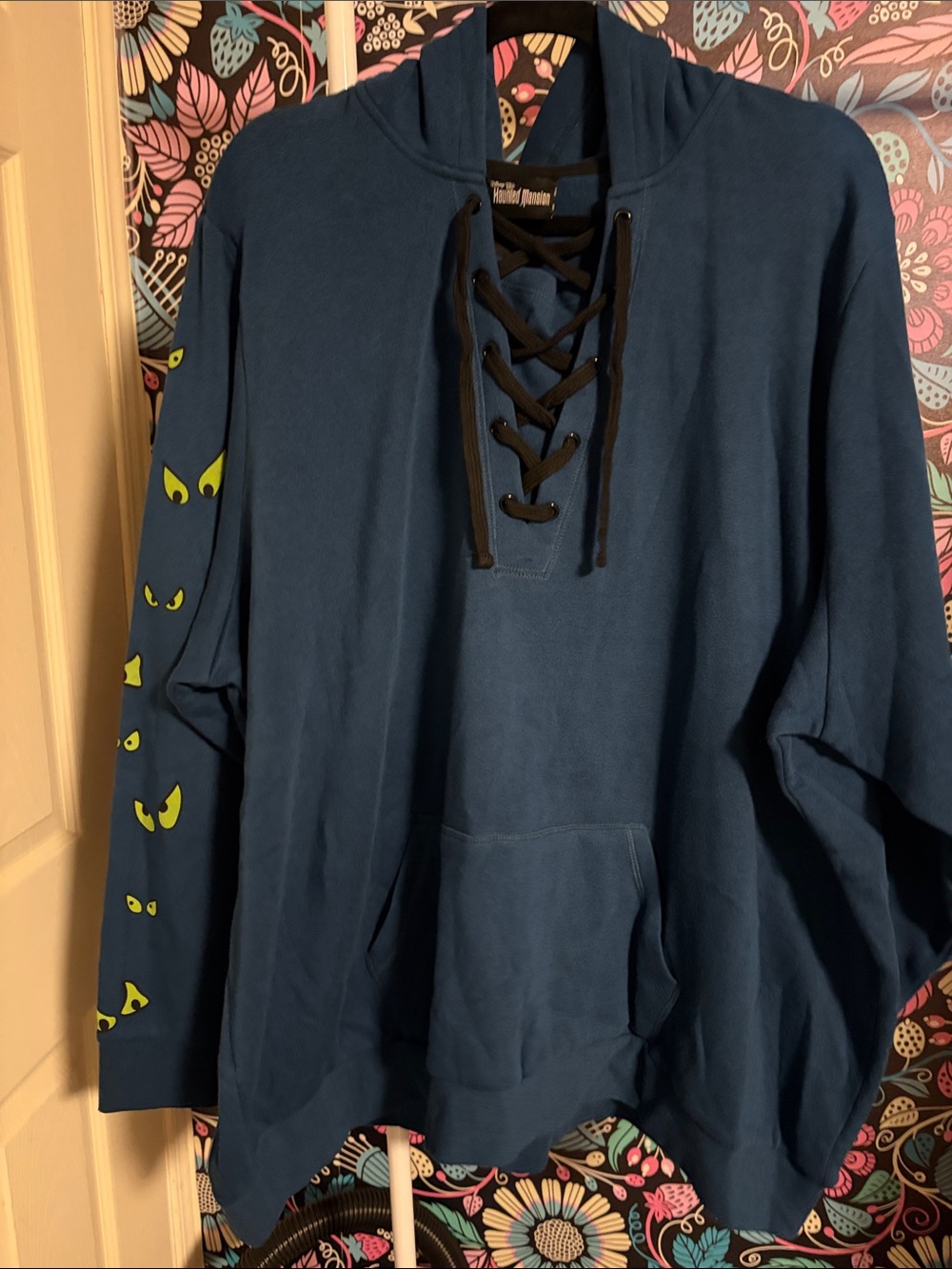 Disney Navy Lace-Up Hoodie with Haunted Mansion Accents